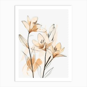 Watercolor Lilies 1 Art Print