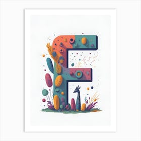 Colorful Letter F Illustration 8 Art Print