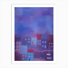 Houses By The Sea Art Print