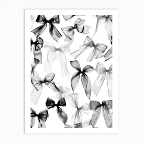Black And White Bows 1 Pattern Art Print