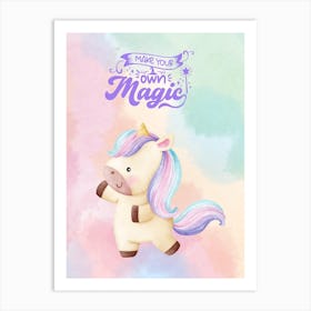 Watercolor Magic Unicorn Art Print