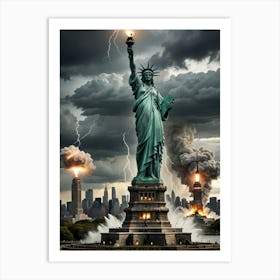 Statue Of Liberty In New York City Art Print