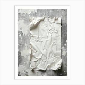 Crumpled White Sheet Of Old Cardboard Paper With Crumpled Texture Closeup Retro Style Pattern Embos 2 1 Art Print