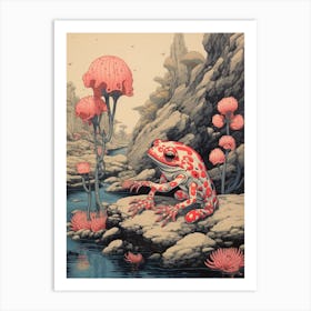 Poison Dart Frog Japanese Style Illustration 3 Art Print