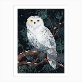 Snowy Owl Dark Version Art Print