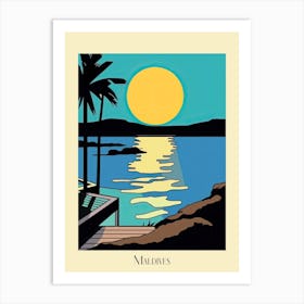 Poster Of Minimal Design Style Of Maldives 3 Art Print