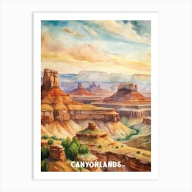 Canyonlands National Park Watercolor Painting Art Print