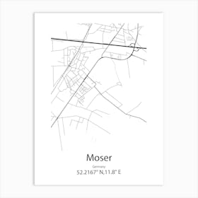 Moser,Germany Minimalist Map Art Print