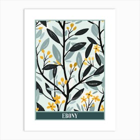 Ebony Tree Flat Illustration 2 Poster Art Print