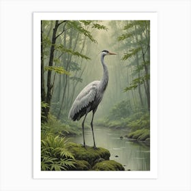 Heron In The Forest Art Print