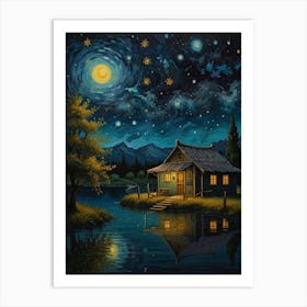 Night By The Lake 11 Art Print