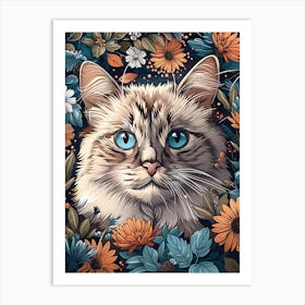 Cat With Blue Eyes 4 Art Print