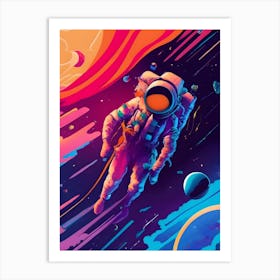 Astronaut In Space Art Print