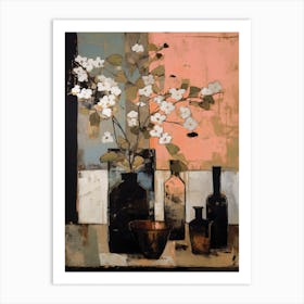 Still Life With White Blossoms Art Print