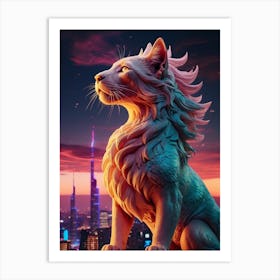 Lion In The City Print Art Print