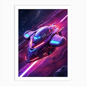 Spaceship In Space Art Print