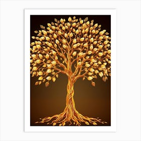 Golden Tree Of Life 2 Art Print