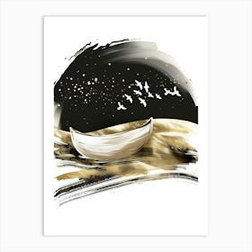 Boat In The Sky Art Print