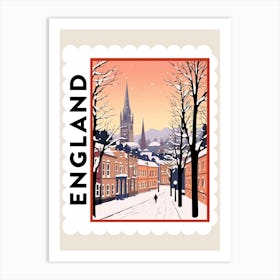 Retro Winter Stamp Poster Bath United Kingdom 2 Art Print