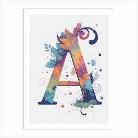 Colorful Letter A Illustration 101 Art Print