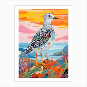 Colourful Bird Painting Grey Plover 1 Art Print