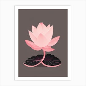 A Pink Lotus In Minimalist Style Vertical Composition 64 Art Print