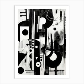 Harmony Abstract Black And White 4 Art Print