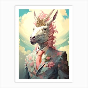 Unicorn In A Suit 5 Art Print