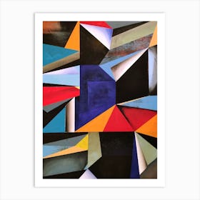 Acrylic Painting, Abstract Geometric Composition -01 Art Print