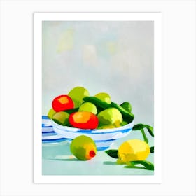 Olive Tablescape vegetable Art Print