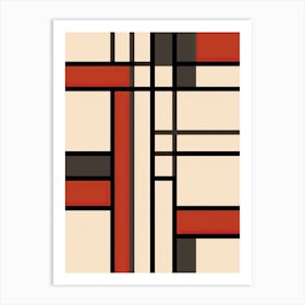 Cosmic Cubism: Mid-Century Geometric Art Print