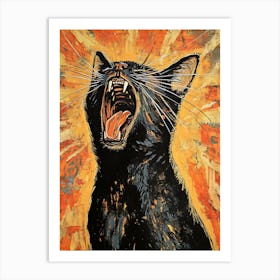 Fantastic Screaming Cat 12 Art Print