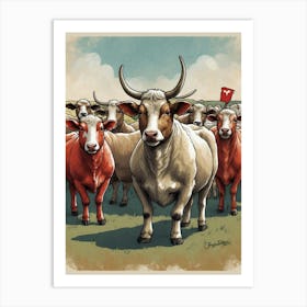 Swiss Cows Art Print