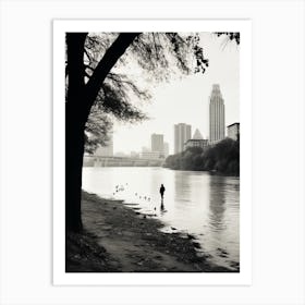 Austin, Black And White Analogue Photograph 1 Art Print