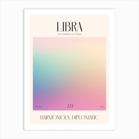 Libra 1 Zodiac Sign Art Print