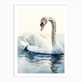 Watercolor Swan Art Print