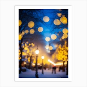 Aglow Magical Background Holiday 2022 Yellow New Year Classic Glow Blurred Beautiful Garl 2 Art Print