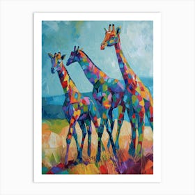 Abstract Geometric Giraffes 4 Art Print