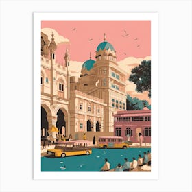 Hyderabad India Travel Illustration 1 Art Print