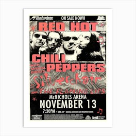 Red Hot Chili Peppers & Silverchair Mcnichols Arena 1996 Poster Art Print