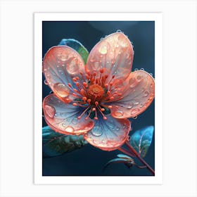 Water Droplets On A Flower Art Print