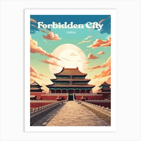 Forbidden City China Gugong Travel Art Illustration Art Print