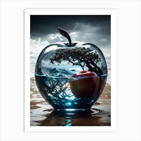 Apple In Water Print Art Print