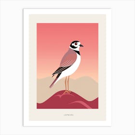 Minimalist Lapwing 3 Bird Poster Art Print