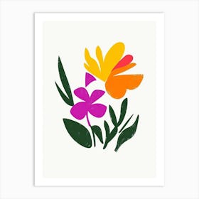 Flowers On A White Background 26 Art Print