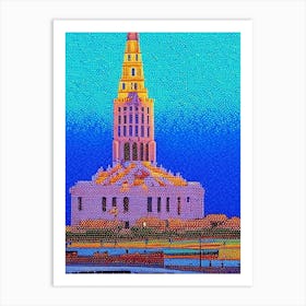 Topeka, City Us  Pointillism Art Print