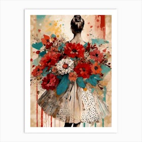 Dancer With Flowers Art Print