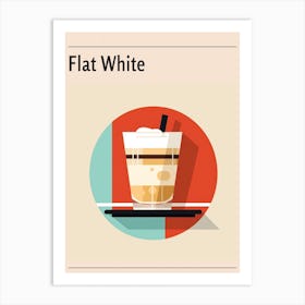 Flat White Midcentury Modern Poster Art Print