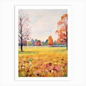 Autumn City Park Painting Phoenix Park Dublin 1 Art Print