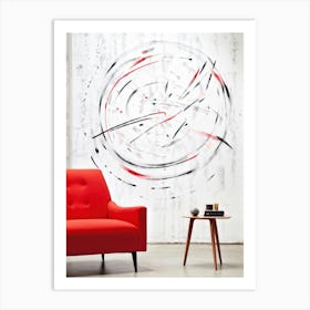 Abstract Design Featuring A Collection Of Organic Marks Circular Strokes Meeting Atcdoticals Empha (2) Art Print